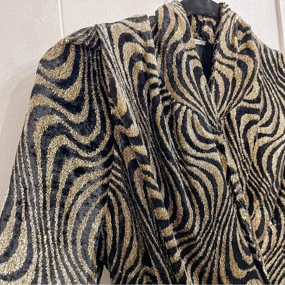 Dodo Bar Or Ava wrap-effect ruched metallic velvet dress size 42 - Picture 7 of 15